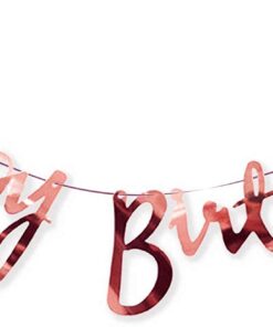 Happy Birthday Banner Cursive Rose Gold Dangler