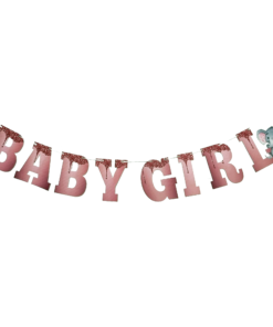 Pink Baby Girl Banner(Baby Elephant) / Welcome baby Theme Banner