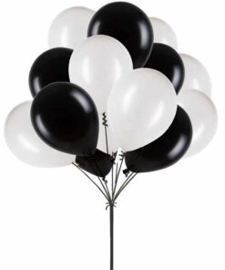 Black White Mix Balloons - Bow Tie Theme - Set of 100
