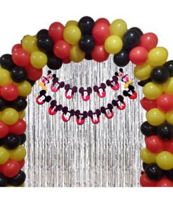Mickey Mouse Birthday Decoration Kit For Balloon Set for Birthday Decoration - Red, Yellow and Black Balloons for Decoration(50 PCS)