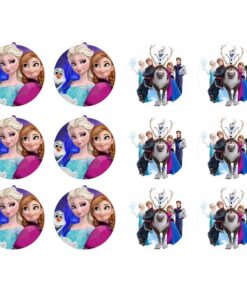 Frozen Princess Theme Hanging Danglers - Set of 6, Double-Sided Prints, 6 Inches Each with Hanging Ribbon