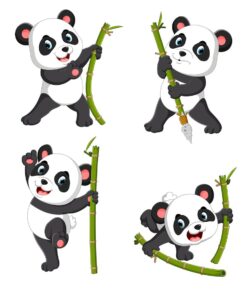 Panda Cut Outs Theme Birthday Decoration(12 Pcs)