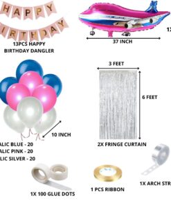 Pink Aeroplane Theme Birthday Balloon Decoration DIY Kit (67 Pcs)