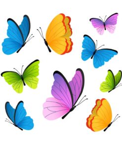 Butterfly Colored Cut Outs Theme Birthday Decoration(12 Pcs)