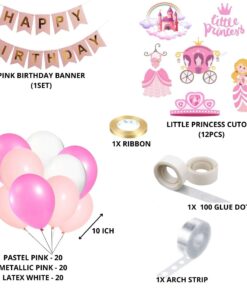 Little Princess Theme Birthday Balloon Decoration DIY Kit (76 Pcs)