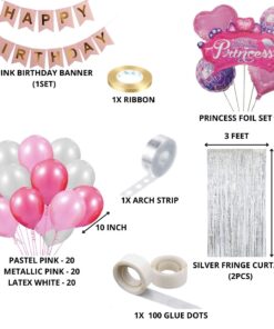 Princess Theme Birthday Balloon Decoration DIY Kit (71 Pcs)