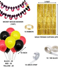 Mickey Mouse Theme Birthday Balloon Decoration DIY Kit (66 Pcs)