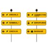 Airports Sign Boards Cut Outs (12 Pcs)