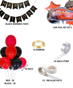 Car Theme Birthday Decoration DIY Kit (59 Pcs)