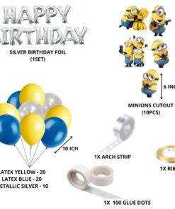 Minion Theme Birthday Balloon Decoration DIY Kit (64 Pcs)