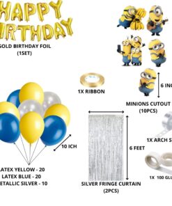 Minion Theme Birthday Balloon Decoration DIY Kit (66 Pcs)