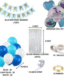 Mermaid Theme Birthday Balloon Decoration DIY Kit (71 Pcs)