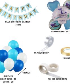 Mermaid Theme Birthday Balloon Decoration DIY Kit (69 Pcs)