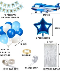 Aeroplane Theme Birthday Balloon Decoration DIY Kit (69 Pcs)