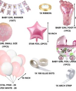 Baby Girl Theme Birthday Balloon Decoration DIY Kit (49 Pcs)