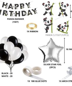 Panda Theme Birthday Balloon Decoration DIY Kit (58 Pcs)