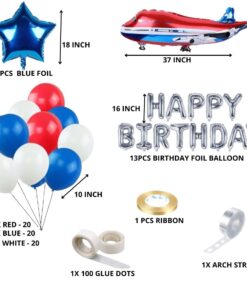Aeroplane Theme Birthday Balloon Decoration DIY Kit (67 Pcs)