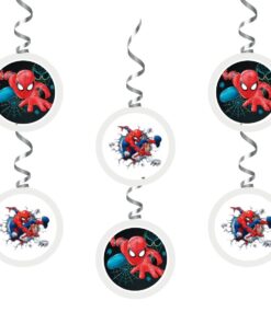 Spider superhero Dangler/Wall Hanging Birthday Decoration – (6 Pieces)