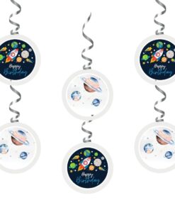 Space Dangler/Wall Hanging Birthday Decoration – (6 Pieces)
