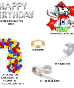 Paw Patrol Theme Birthday - Balloon Decoration DIY Kit (74 Pcs)