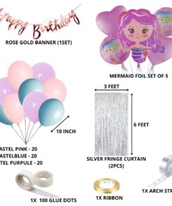 Mermaid Theme Birthday Balloon Decoration DIY Kit (70 Pcs)