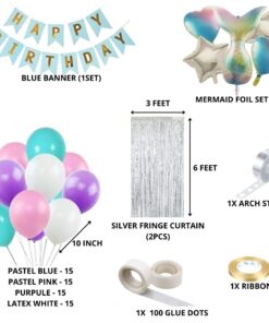 Mermaid Tail Theme Birthday Decoration DIY Kit (71 Pcs)