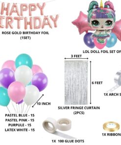 Lol Doll Theme Birthday Decoration DIY Kit (72 Pcs)