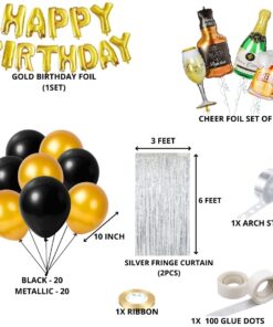 Champagne/Beer Mug/Wine Bottle/Aged to Perfection Theme Birthday Decoration DIY Kit (50 Pcs)