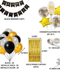 Cheers/congratulations Birthday Decoration Kit W Fringe Curtain(70 Pieces)