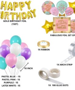 Fabulous Theme Birthday Balloon Decoration DIY Kit (69 Pcs)