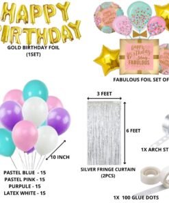 Fabulous Theme Birthday Balloon Decoration DIY Kit (70 Pcs)