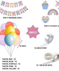 Pop It Birthday Decoration Kit(88 Pcs)