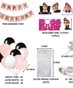 Boss Baby Girl Theme Birthday Balloon Decoration DIY Kit (75 Pcs)