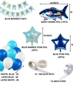 Giant Shark Theme Birthday/Dangler Decoration DIY Kit (68 Pcs)