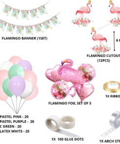 Flamingo Birthday Decoration Kit(100 Pcs)