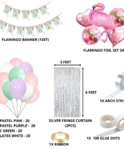 Flamingo Birthday Decoration Kit(90 Pcs)
