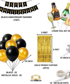 Happy Anniversary Decoration - (60 Pcs)