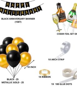 Happy Anniversary Decoration - (58 Pcs)