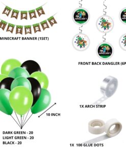 Minecraft theme Birthday Decoration Kit - 69 Pcs