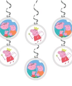 Peppa Pig Dangler/Wall Hanging Birthday Decoration – (6 Pieces)
