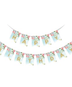 Happy Birthday Banner - Flamingo