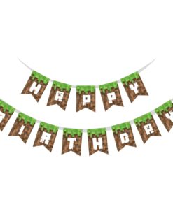 Happy Birthday Banner - Minecraft