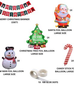 Party Decor Mall Merry Christmas Theme Foil Balloons ( 6Pcs )