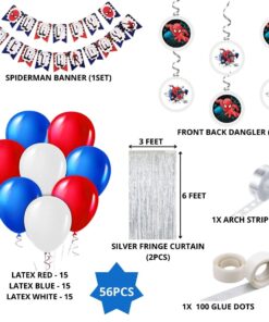 Spider superhero Theme Birthday Balloon Decoration DIY Kit (56Pcs)