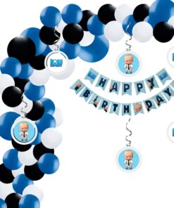 Boss Baby Theme Decorations Combo Set 69Pcs for Boys Birthday Decorations Items Set