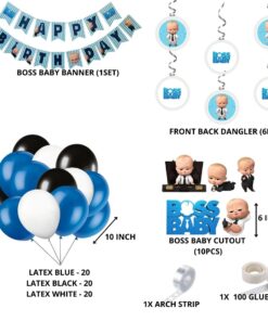 Boss Baby Theme Decorations Combo Set 79Pcs for Boys Birthday Decorations Items Set