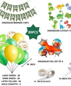 Dinosaur Theme Birthday Balloon Decoration DIY Kit (80Pcs)