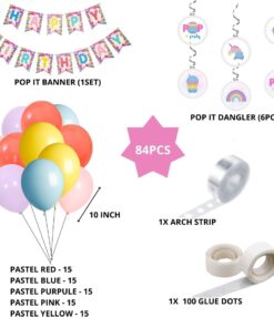 Pop It Birthday Decoration Kit(84Pcs)