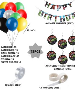 Avengers Theme Birthday Decoration Kit(75Pcs)