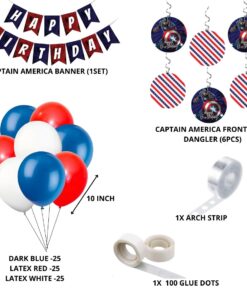 Captain America Theme Birthday Decoration Kit(84Pcs)